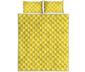 Lemon Slices Pattern Print Quilt Bed Set