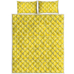 Lemon Slices Pattern Print Quilt Bed Set