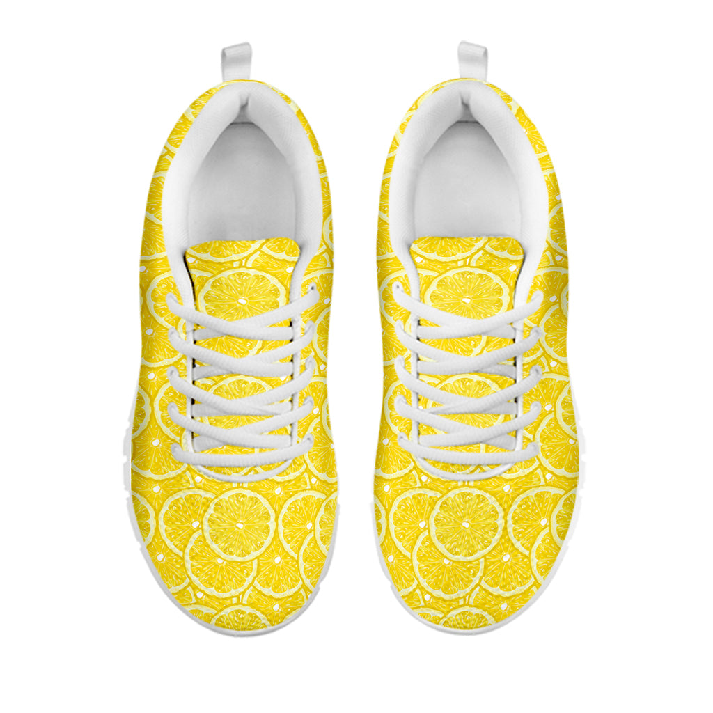 Lemon Slices Pattern Print White Sneakers