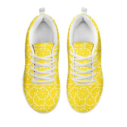 Lemon Slices Pattern Print White Sneakers
