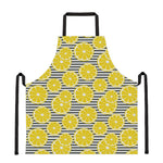 Lemon Striped Pattern Print Apron