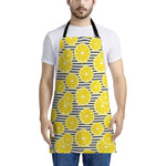 Lemon Striped Pattern Print Apron