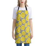 Lemon Striped Pattern Print Apron