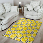 Lemon Striped Pattern Print Area Rug