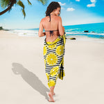 Lemon Striped Pattern Print Beach Sarong Wrap