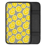 Lemon Striped Pattern Print Car Center Console Cover