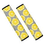 Lemon Striped Pattern Print Car Seat Belt Covers