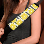 Lemon Striped Pattern Print Car Seat Belt Covers