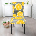 Lemon Striped Pattern Print Dining Chair Slipcover