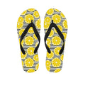 Lemon Striped Pattern Print Flip Flops
