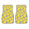 Lemon Striped Pattern Print Front Car Floor Mats