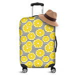 Lemon Striped Pattern Print Luggage Cover