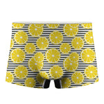 Lemon Striped Pattern Print Men's Boxer Briefs