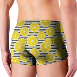 Lemon Striped Pattern Print Men's Boxer Briefs