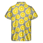 Lemon Striped Pattern Print Men's Short Sleeve Shirt