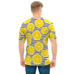 Lemon Striped Pattern Print Men's T-Shirt