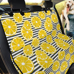 Lemon Striped Pattern Print Pet Car Back Seat Cover
