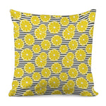 Lemon Striped Pattern Print Pillow Cover