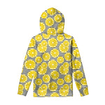 Lemon Striped Pattern Print Pullover Hoodie