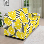 Lemon Striped Pattern Print Sofa Cover
