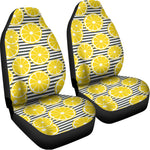 Lemon Striped Pattern Print Universal Fit Car Seat Covers