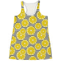 Lemon Striped Pattern Print Women's Racerback Tank Top