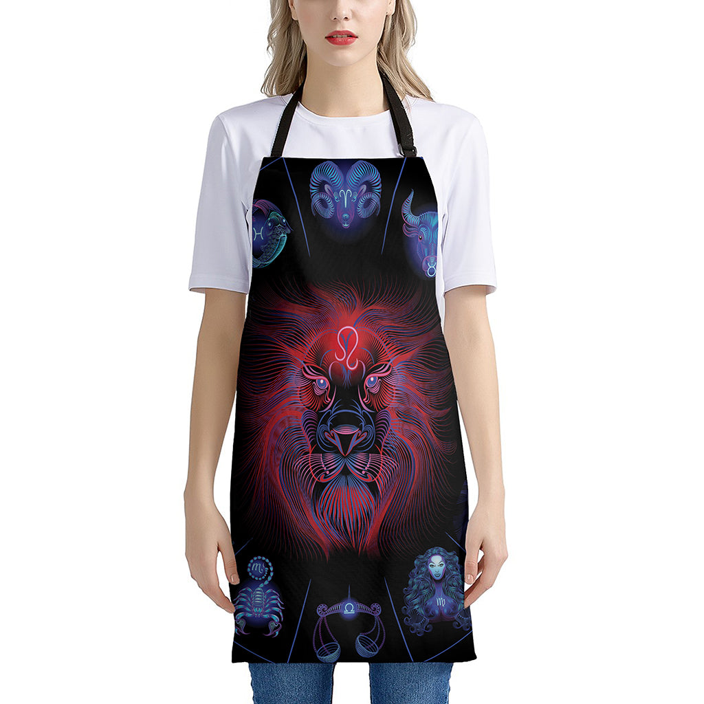 Leo And Astrological Signs Print Apron