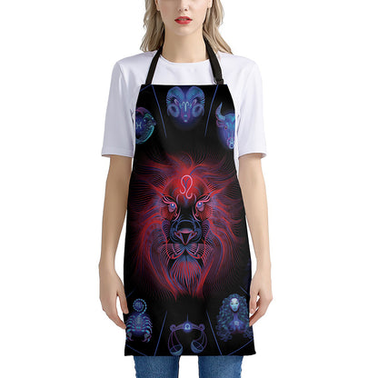 Leo And Astrological Signs Print Apron