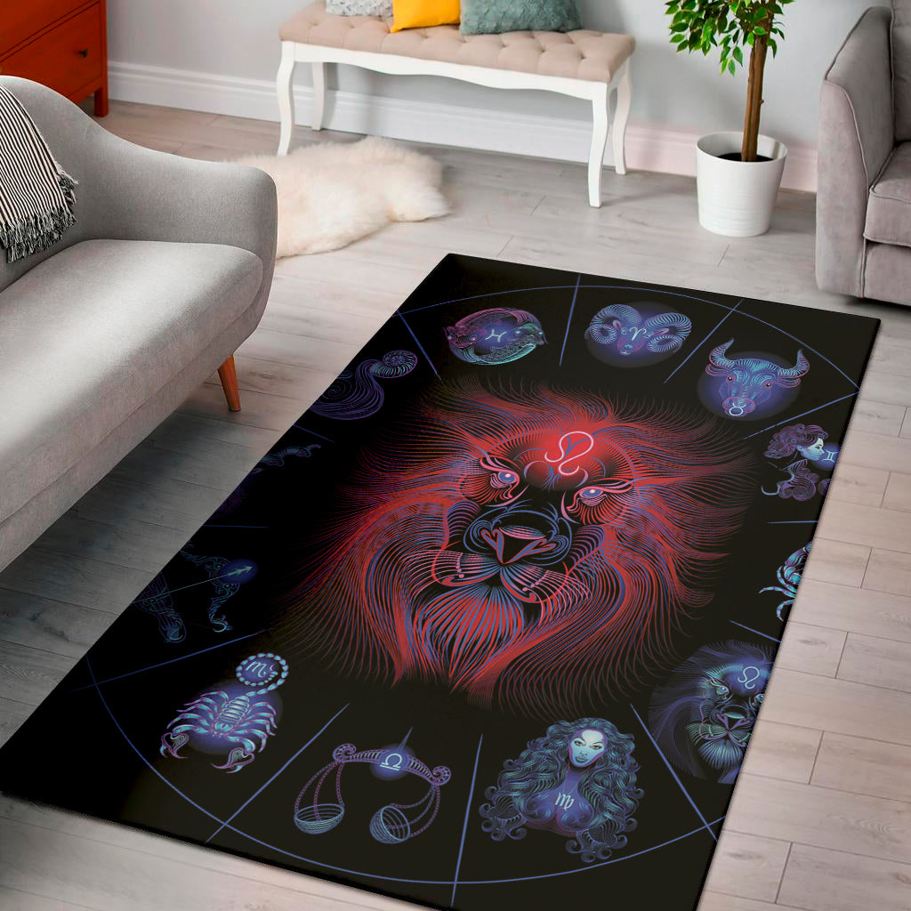 Leo And Astrological Signs Print Area Rug