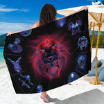 Leo And Astrological Signs Print Beach Sarong Wrap