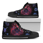 Leo And Astrological Signs Print Black High Top Shoes