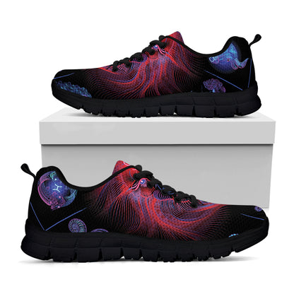 Leo And Astrological Signs Print Black Sneakers