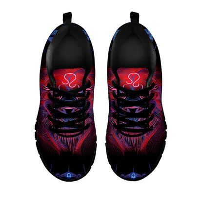 Leo And Astrological Signs Print Black Sneakers