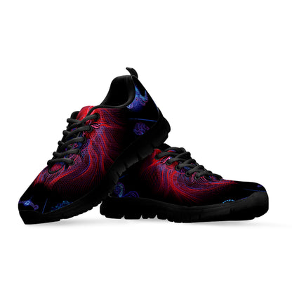 Leo And Astrological Signs Print Black Sneakers