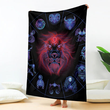 Leo And Astrological Signs Print Blanket