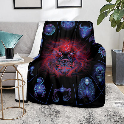 Leo And Astrological Signs Print Blanket