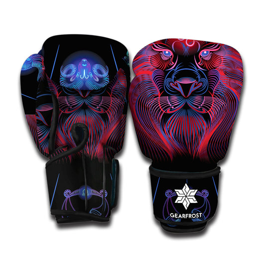 Leo And Astrological Signs Print Boxing Gloves