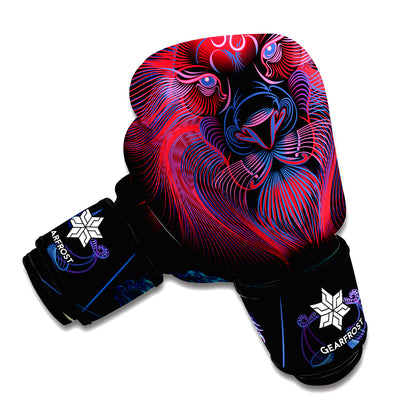 Leo And Astrological Signs Print Boxing Gloves