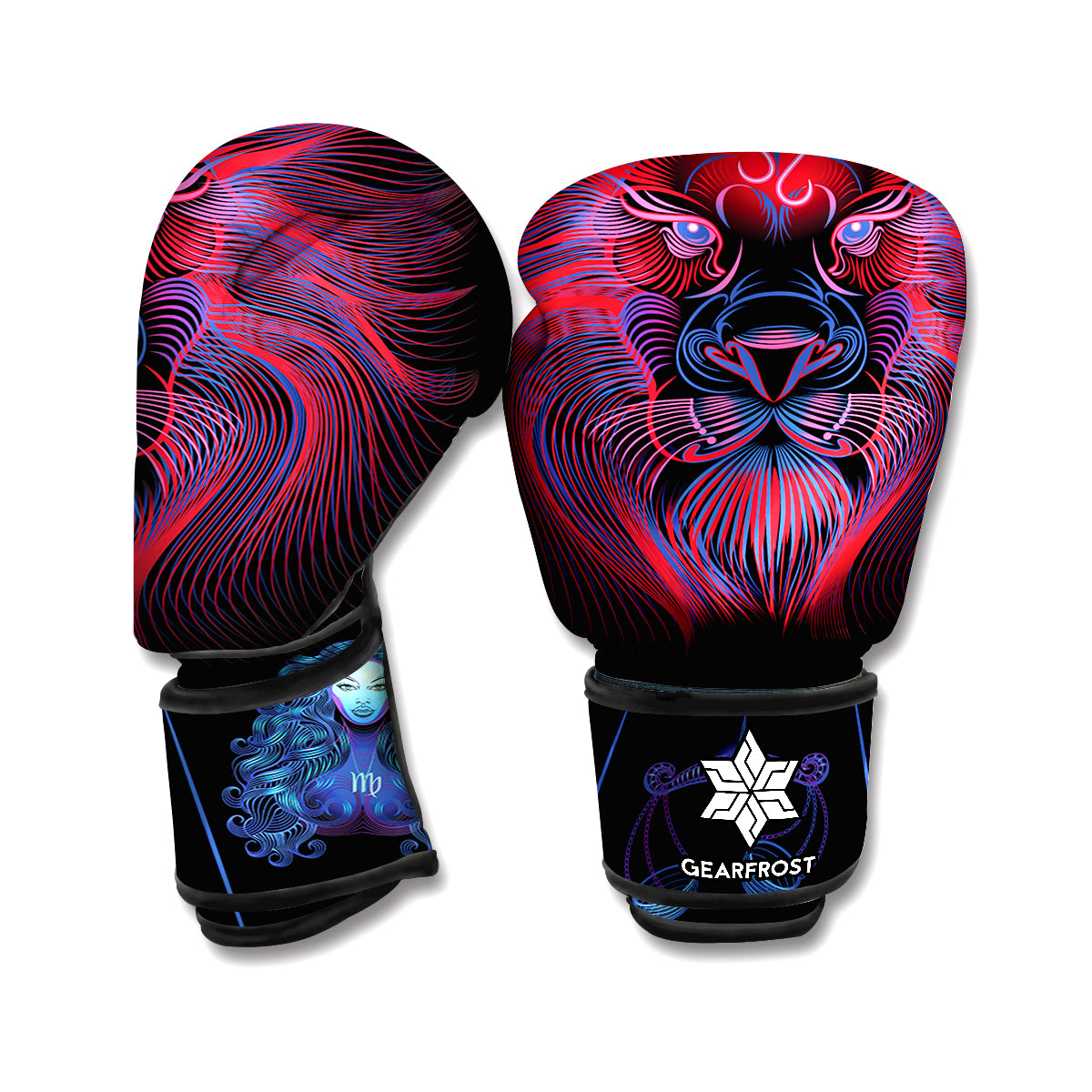 Leo And Astrological Signs Print Boxing Gloves