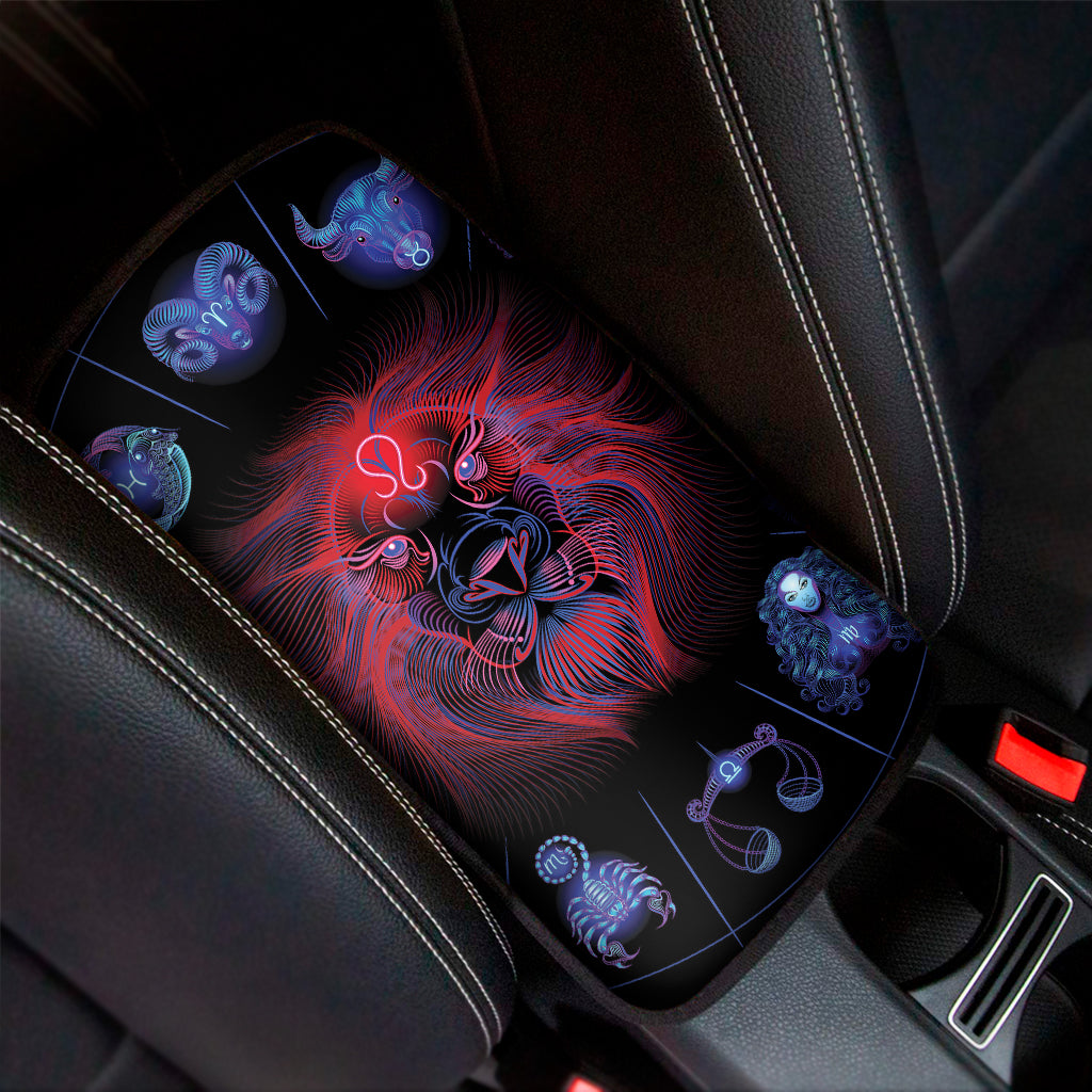 Leo And Astrological Signs Print Car Center Console Cover