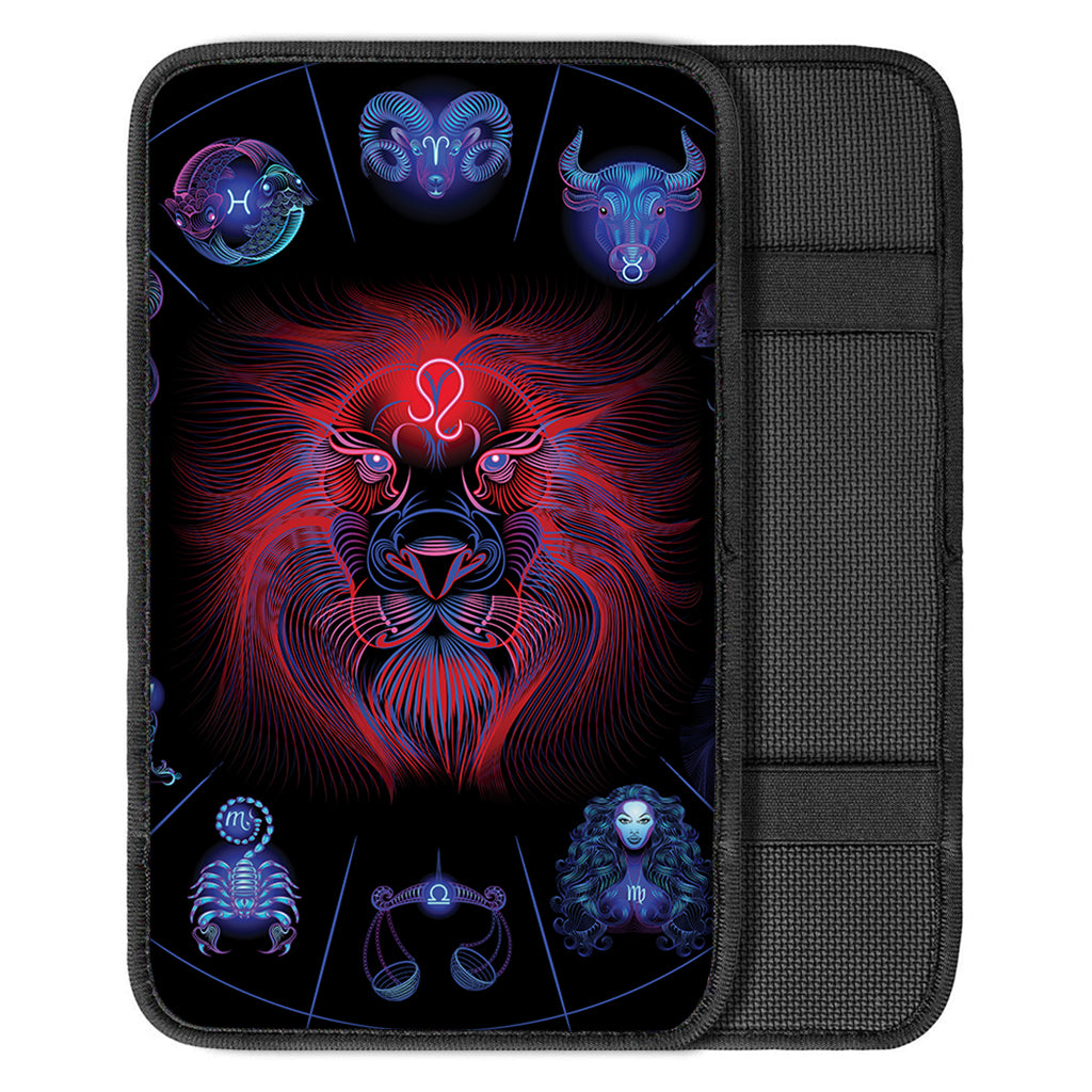 Leo And Astrological Signs Print Car Center Console Cover