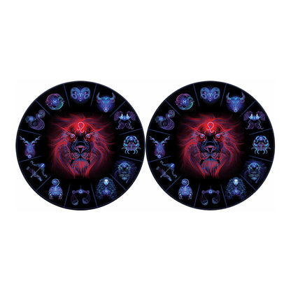 Leo And Astrological Signs Print Car Coasters