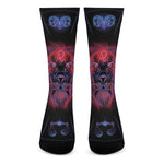 Leo And Astrological Signs Print Crew Socks