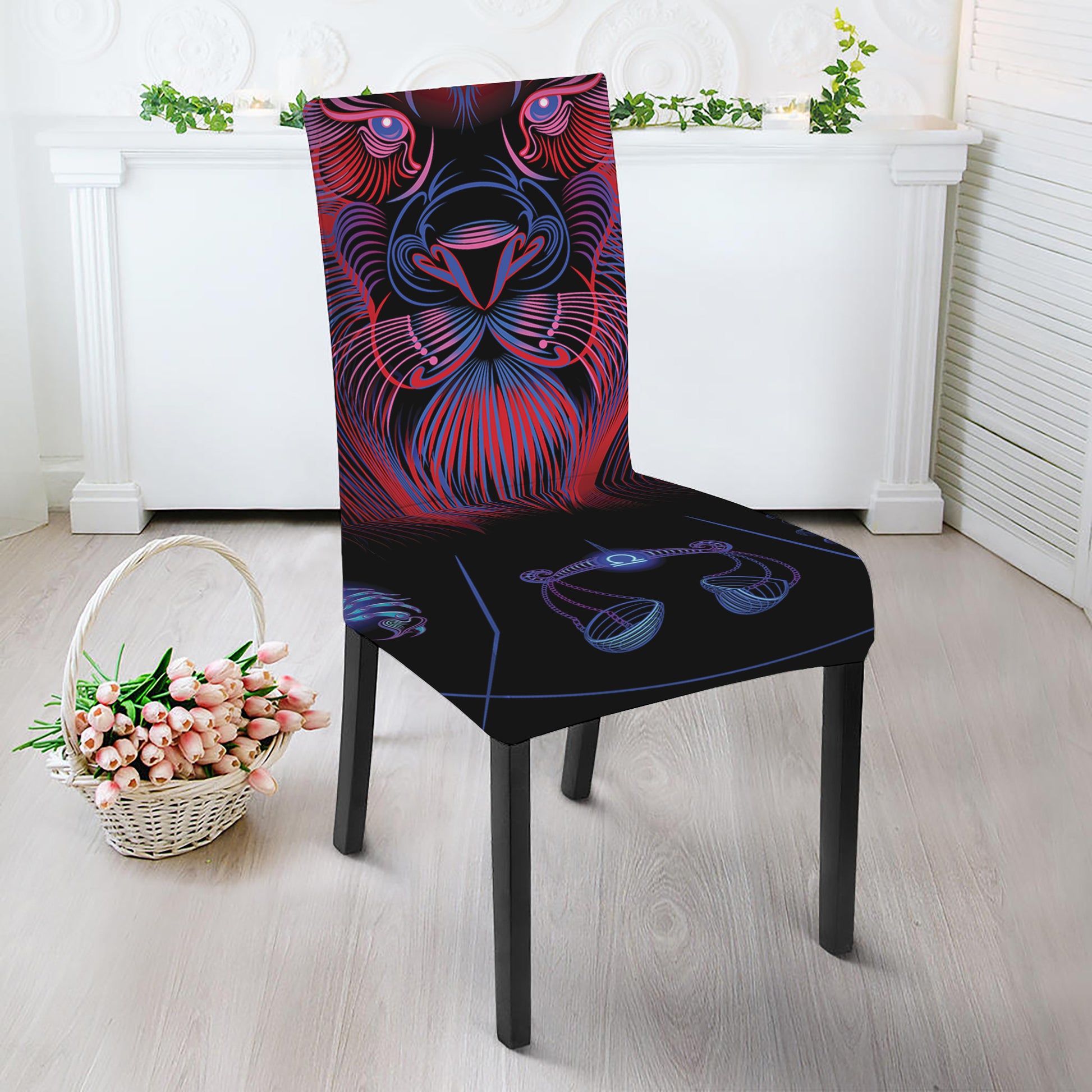 Leo And Astrological Signs Print Dining Chair Slipcover