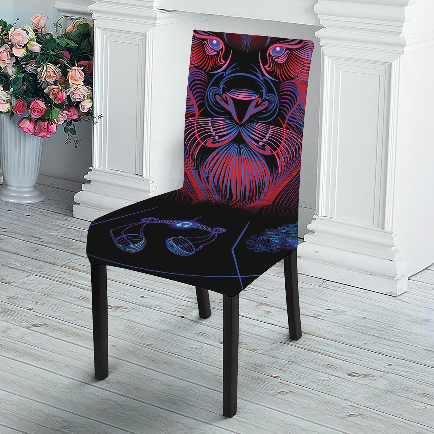 Leo And Astrological Signs Print Dining Chair Slipcover