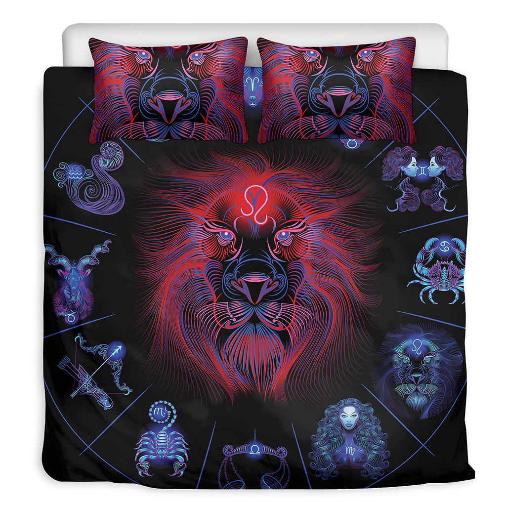 Leo And Astrological Signs Print Duvet Cover Bedding Set