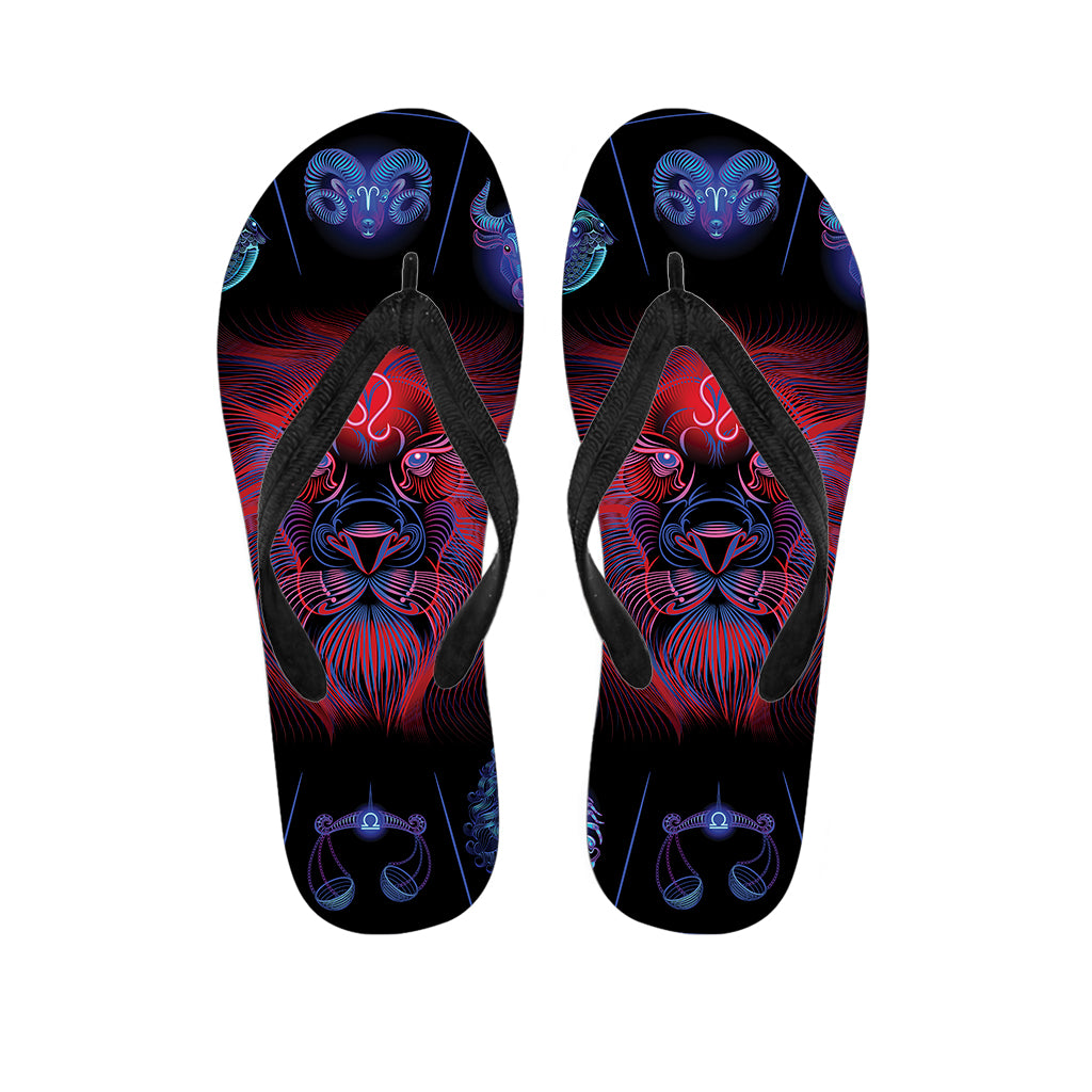 Leo And Astrological Signs Print Flip Flops
