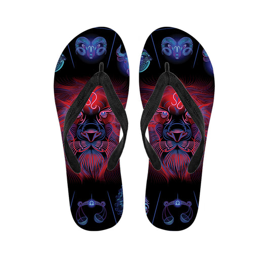 Leo And Astrological Signs Print Flip Flops