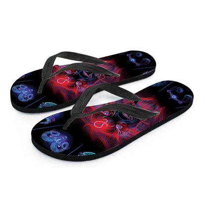 Leo And Astrological Signs Print Flip Flops