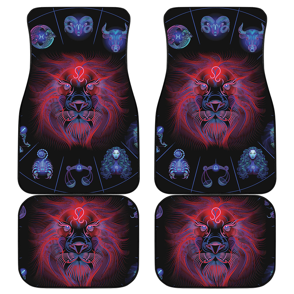 Leo And Astrological Signs Print Front and Back Car Floor Mats